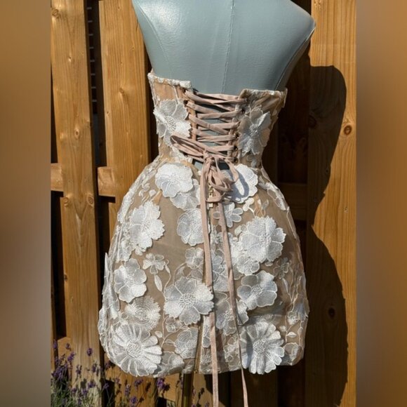 🆕 BRONX & BANCO 🧿 NWOT Jasmine Maraya White Mini Dress - Sz M US 6 - Picture 7 of 16